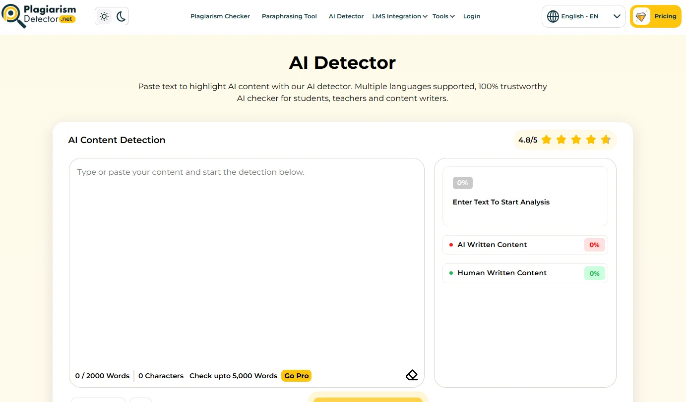 Plagiarism Detector Free Online Checker screenshot