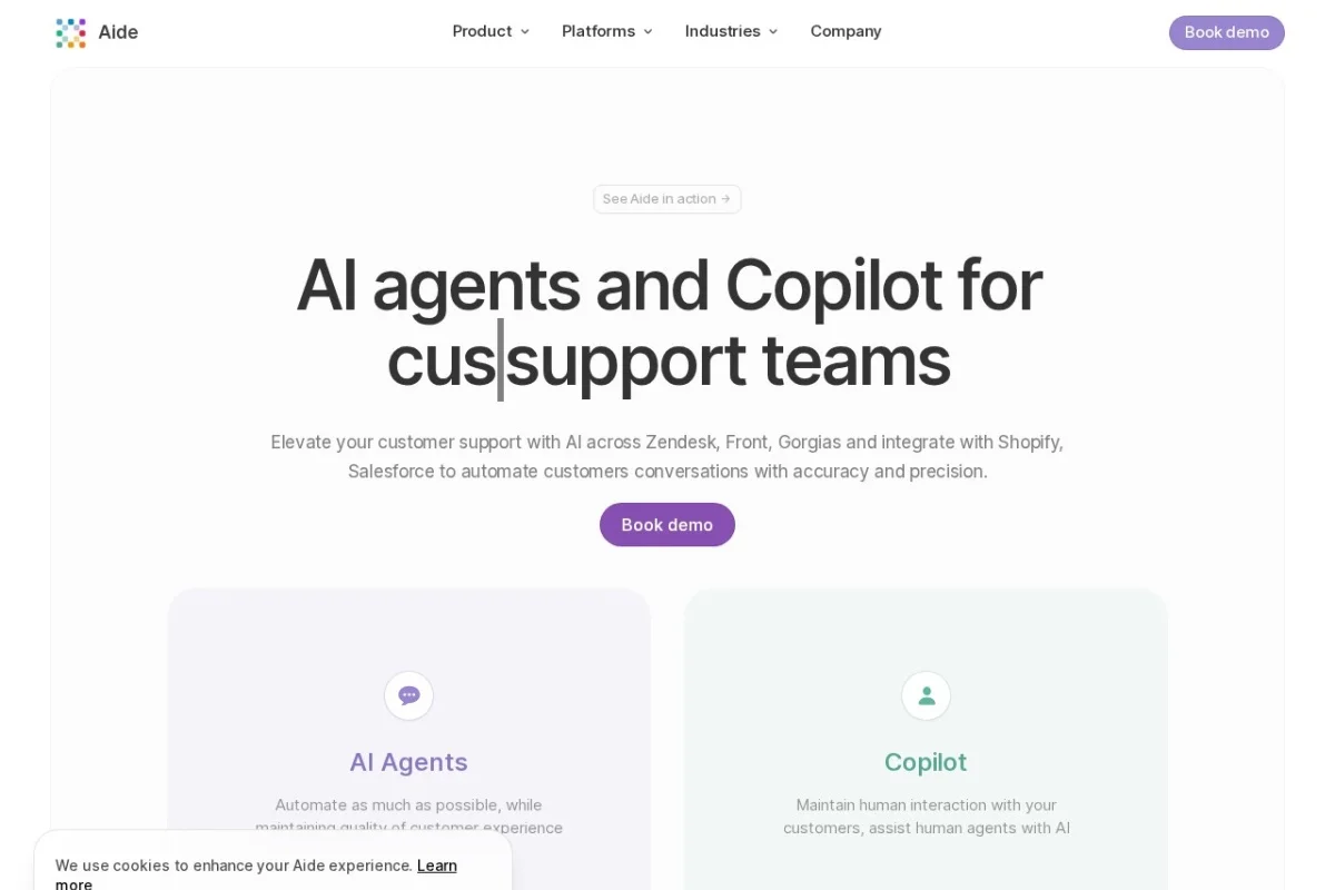 Aide AI Agents and Copilot for Customer Support