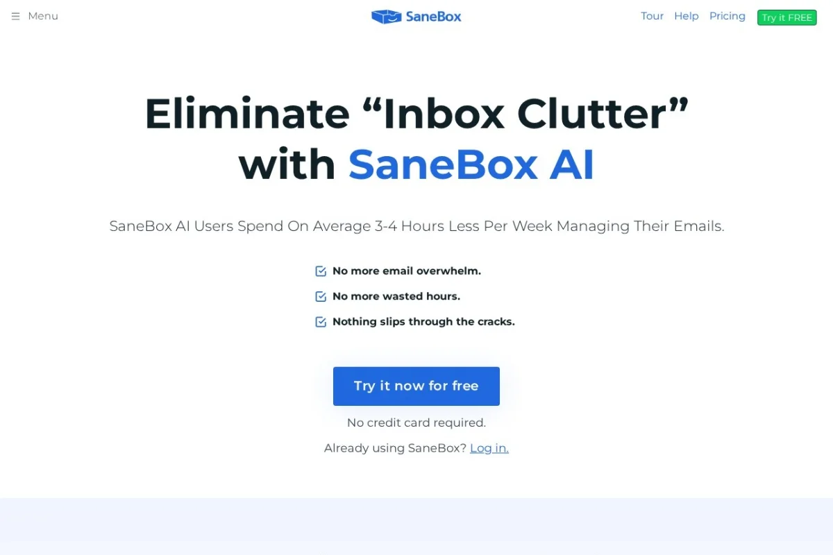 SaneBox AI Email Management