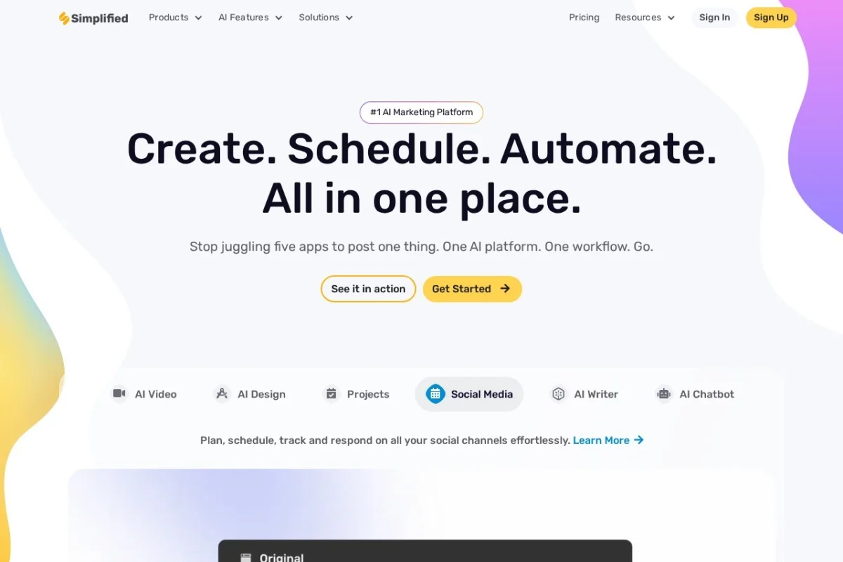 Simplified AI Marketing Platform
