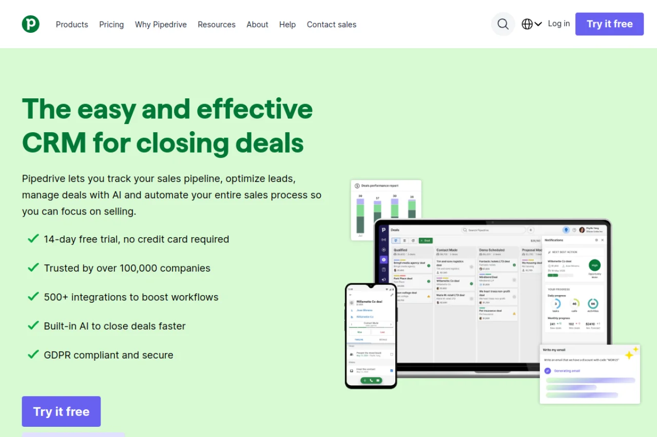 Pipedrive Sales CRM & Pipeline Management
