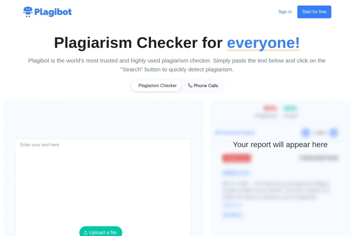 Plagibot Plagiarism Checker