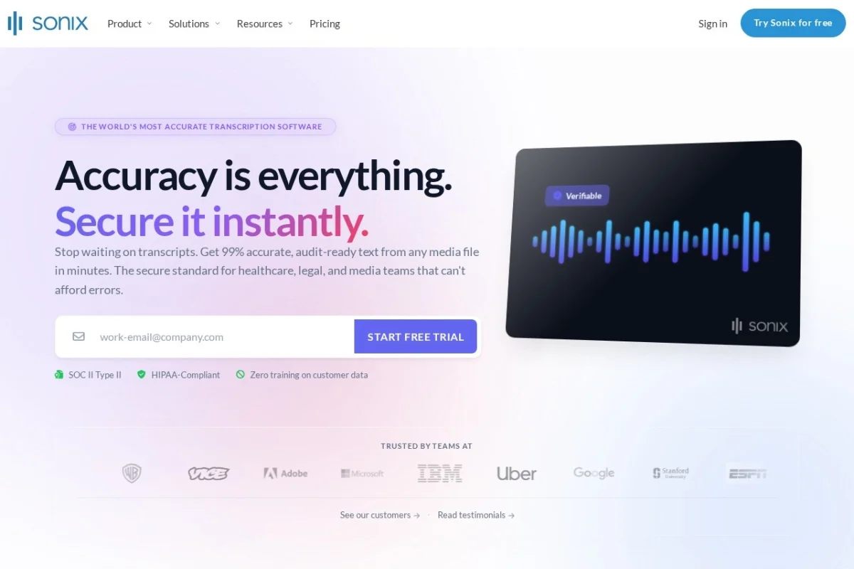 Sonix AI Transcription Software