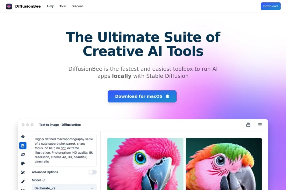 DiffusionBee – Stable Diffusion App for AI Art